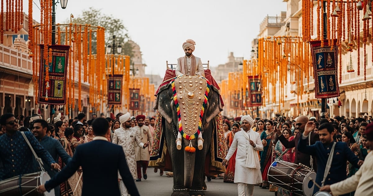 The South Asian Wedding App: How Weddings.io Runs Five Functions in One System — editorial artwork