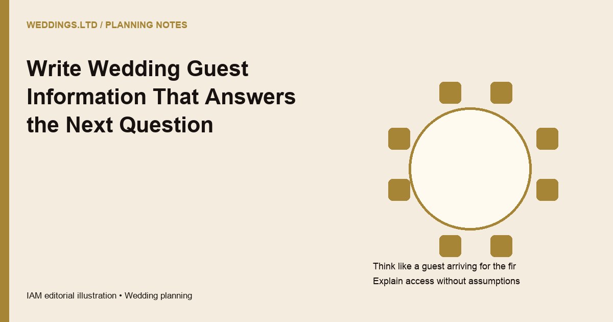 Write Wedding Guest Information That Answers the Next Question — editorial artwork
